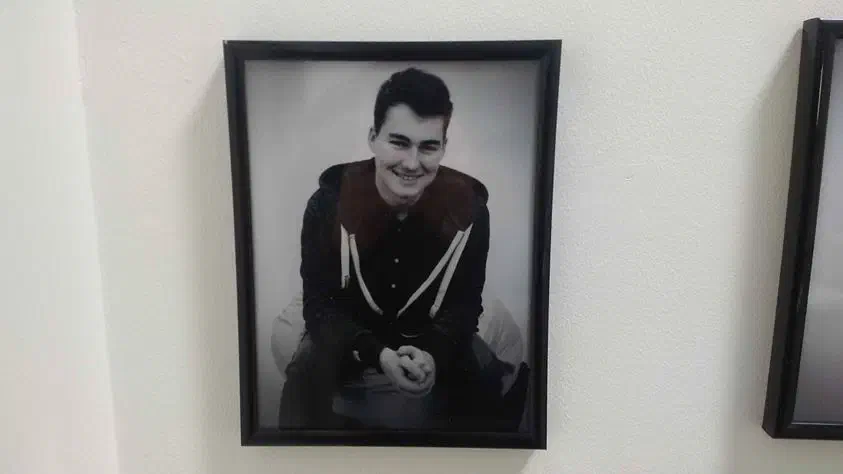 A black and white photo of me