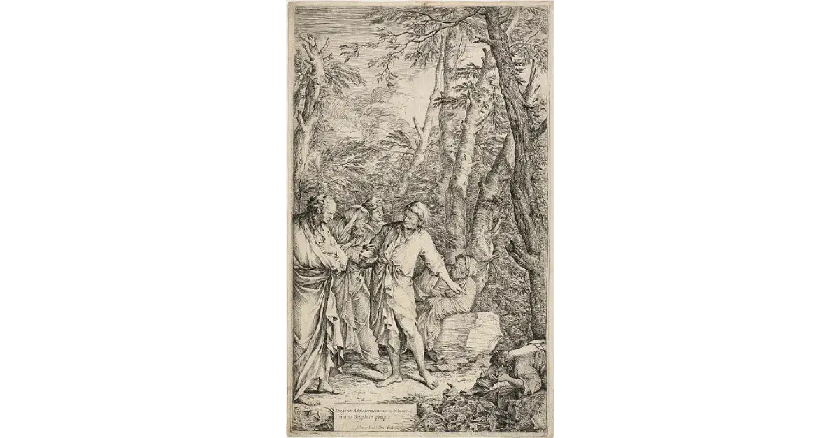 Diogenes Casting Away His Bowl