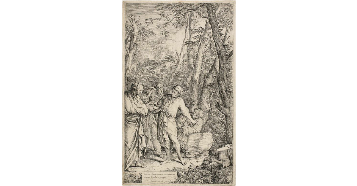 Diogenes Casting Away His Bowl