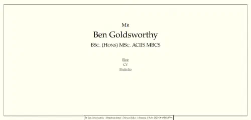 A screenshot of my new static site