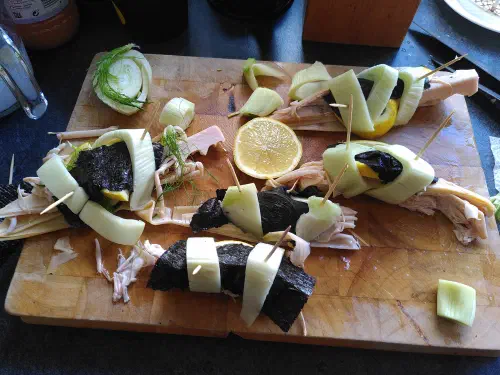 Grilled branzino preperation