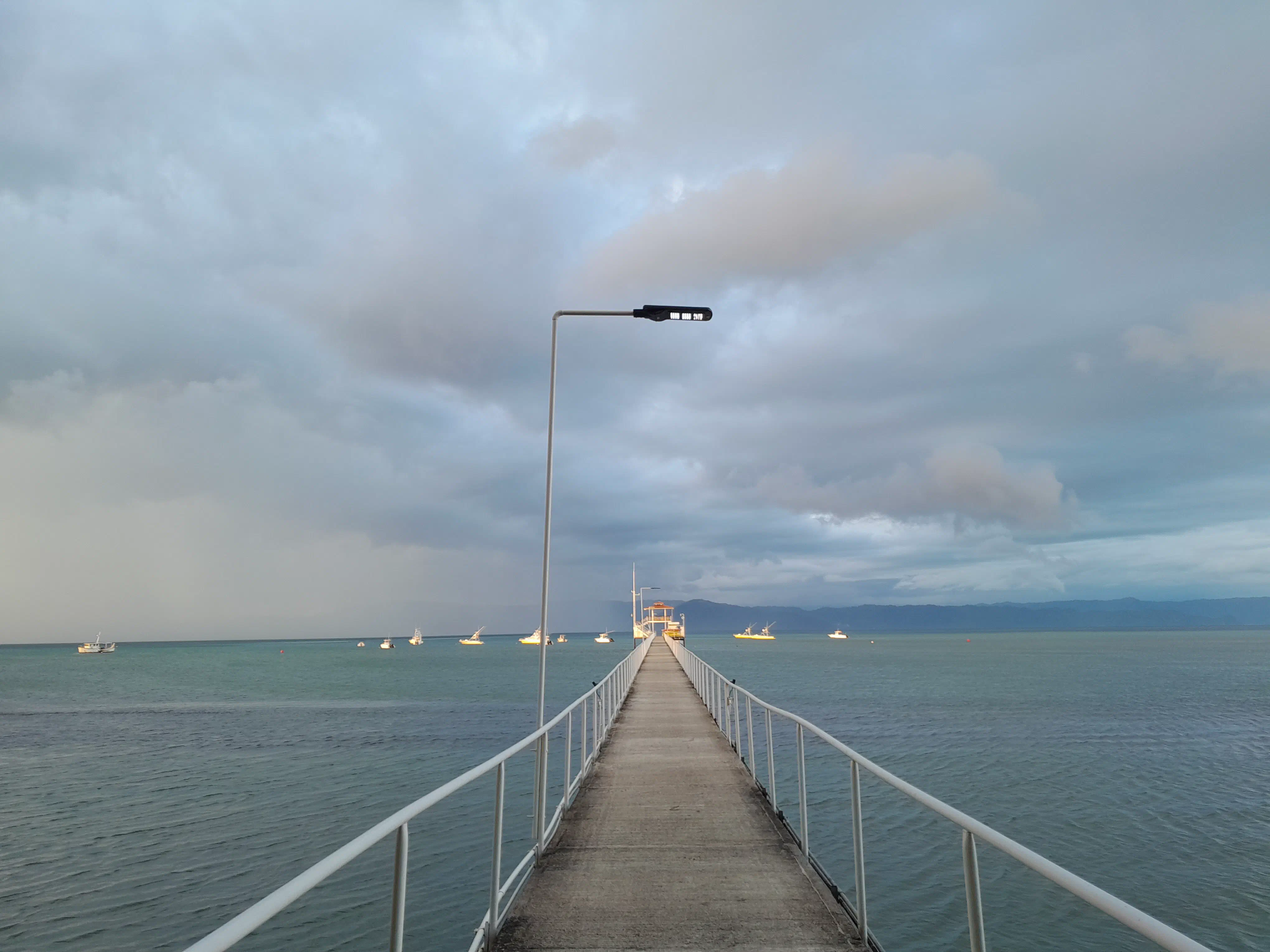 A pier extending out into a body of water