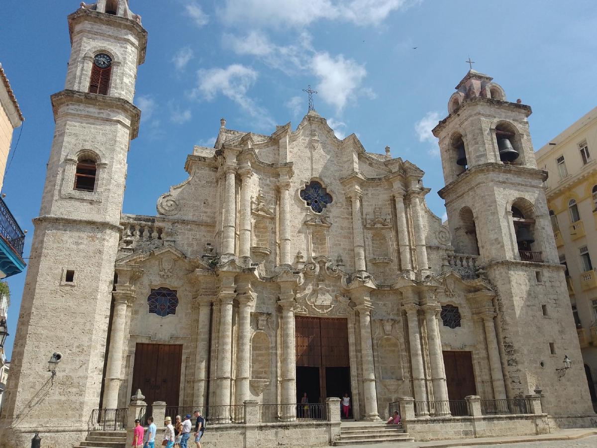 The intricate façade of the Havana Cathedral