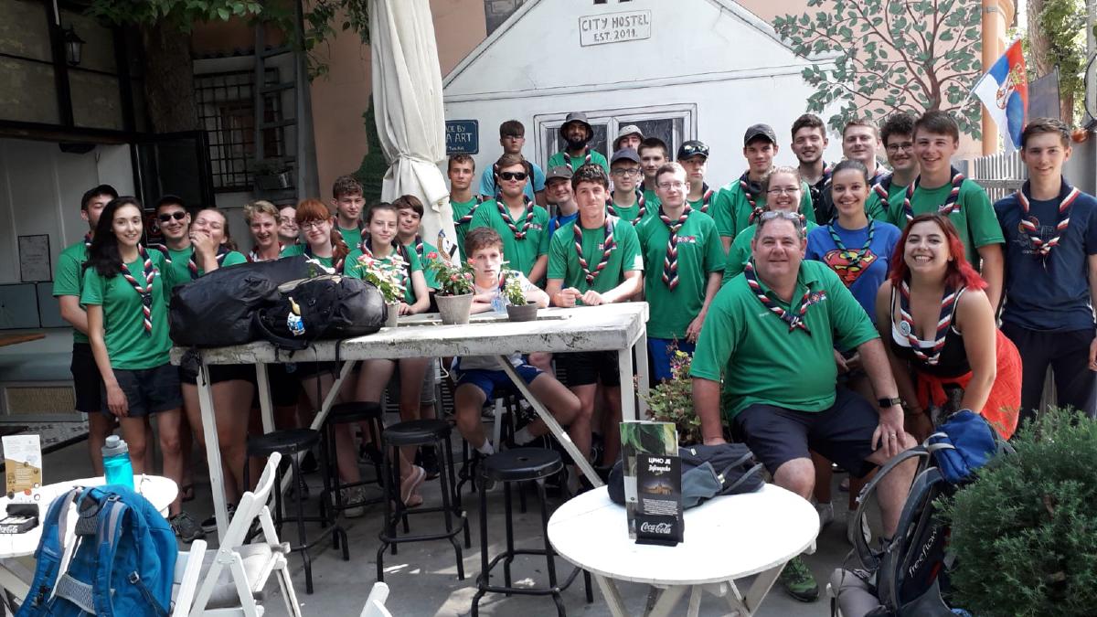 A group photo of around 25 Scouts