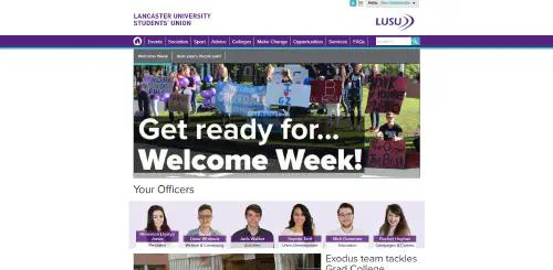 LUSU Web site homepage