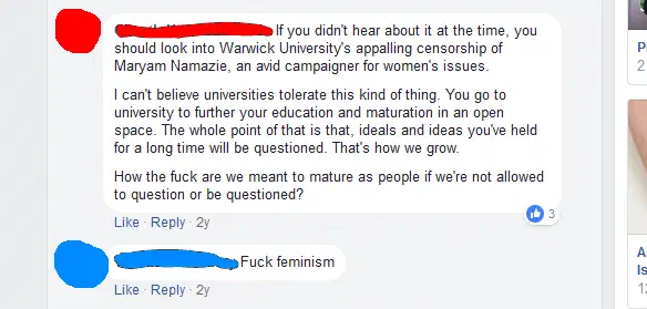 Comments on my Facebook article share