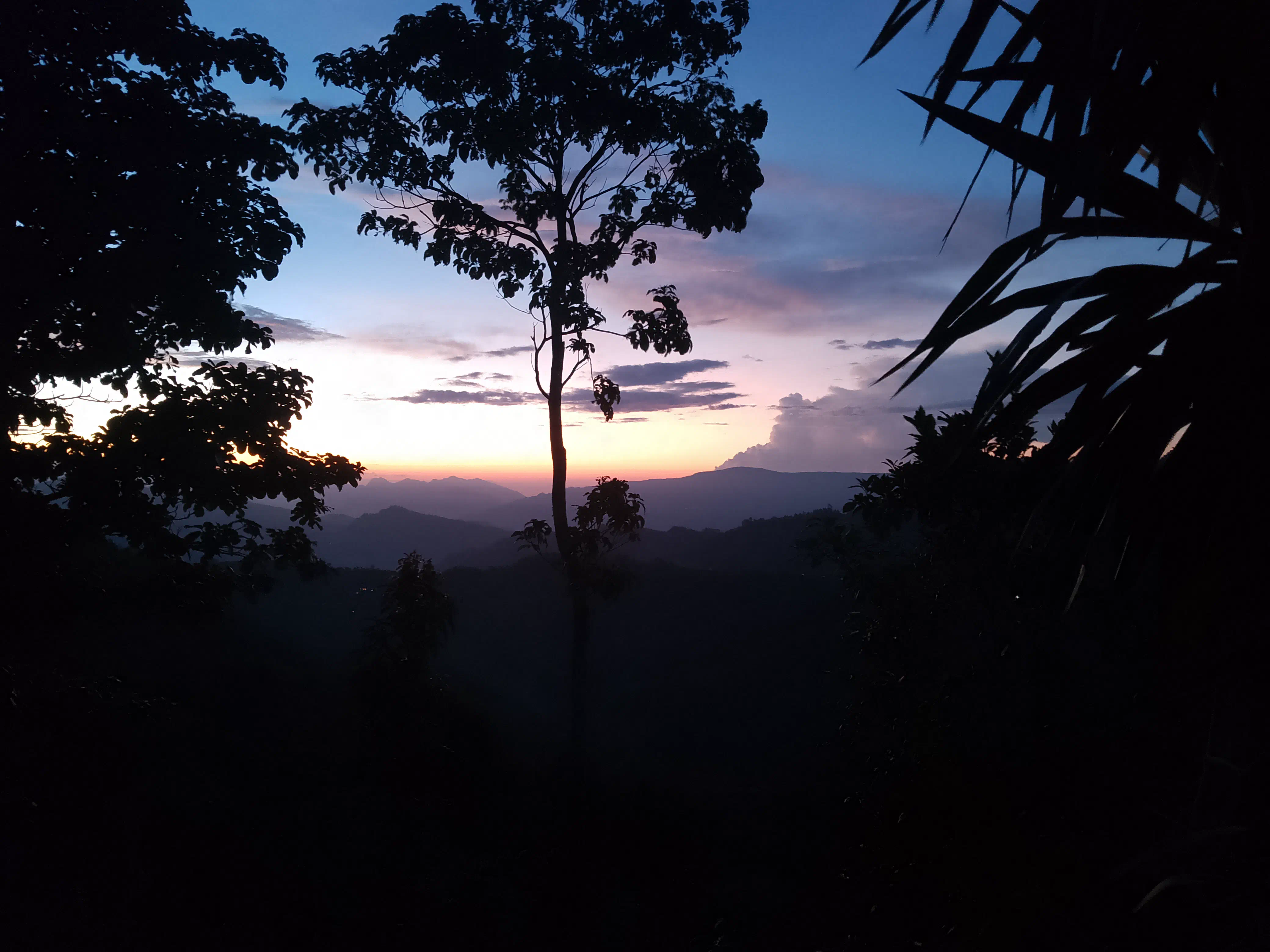 Sunset in a mountain valley