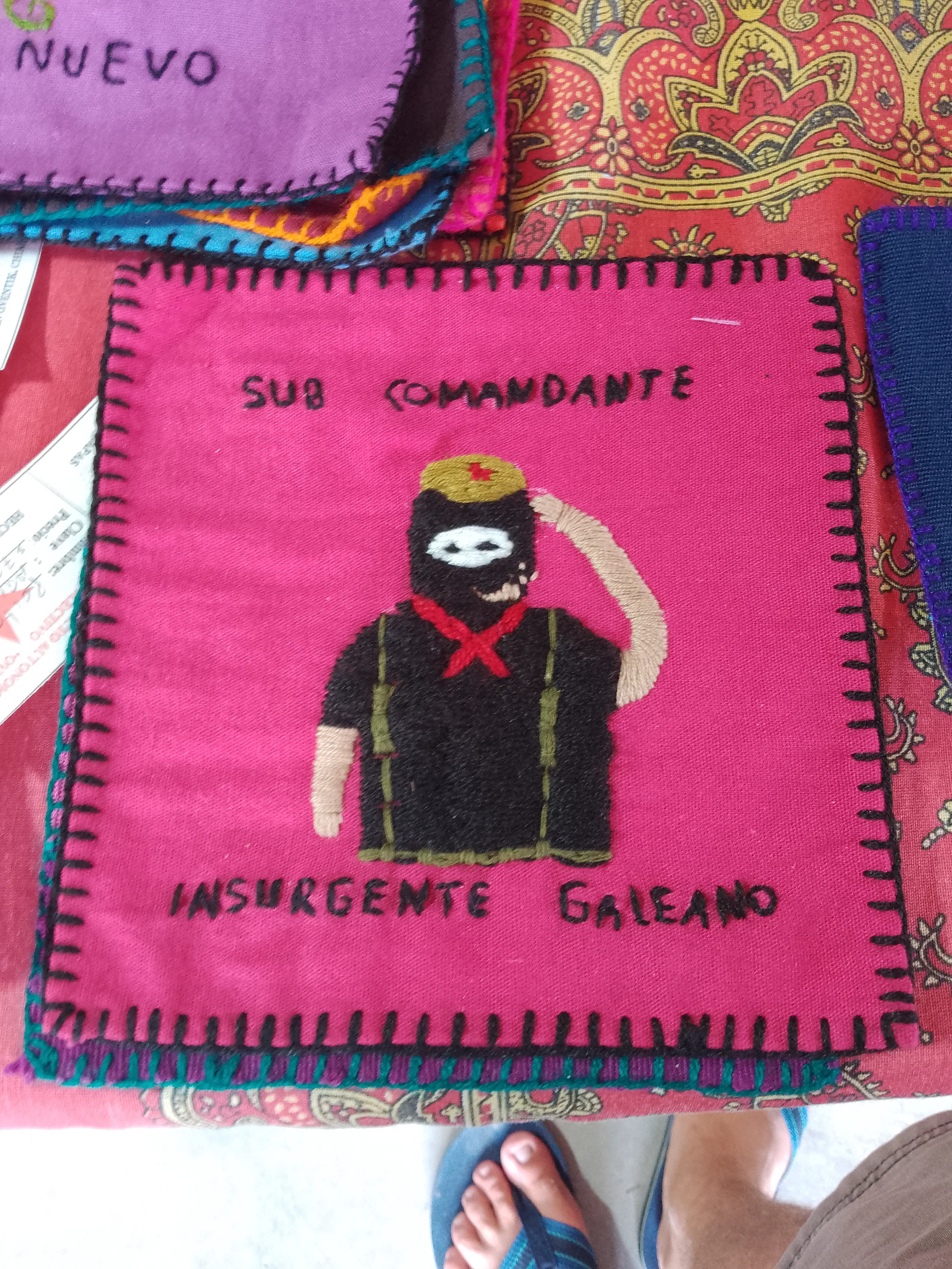 Embroidered image of Subcomandante Marcos