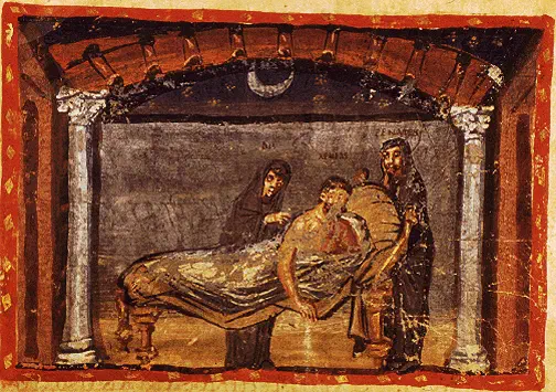 Scene of Romans lounging