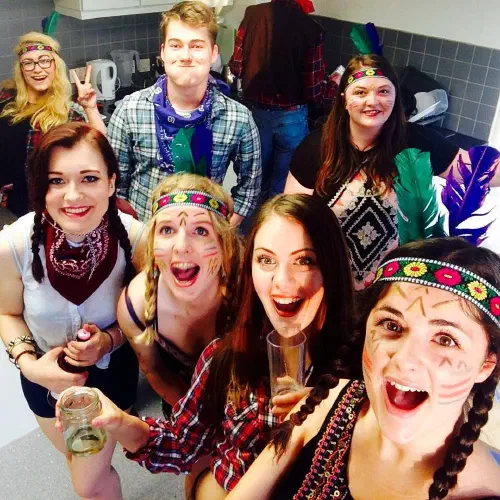 Me pre-drinking with friends