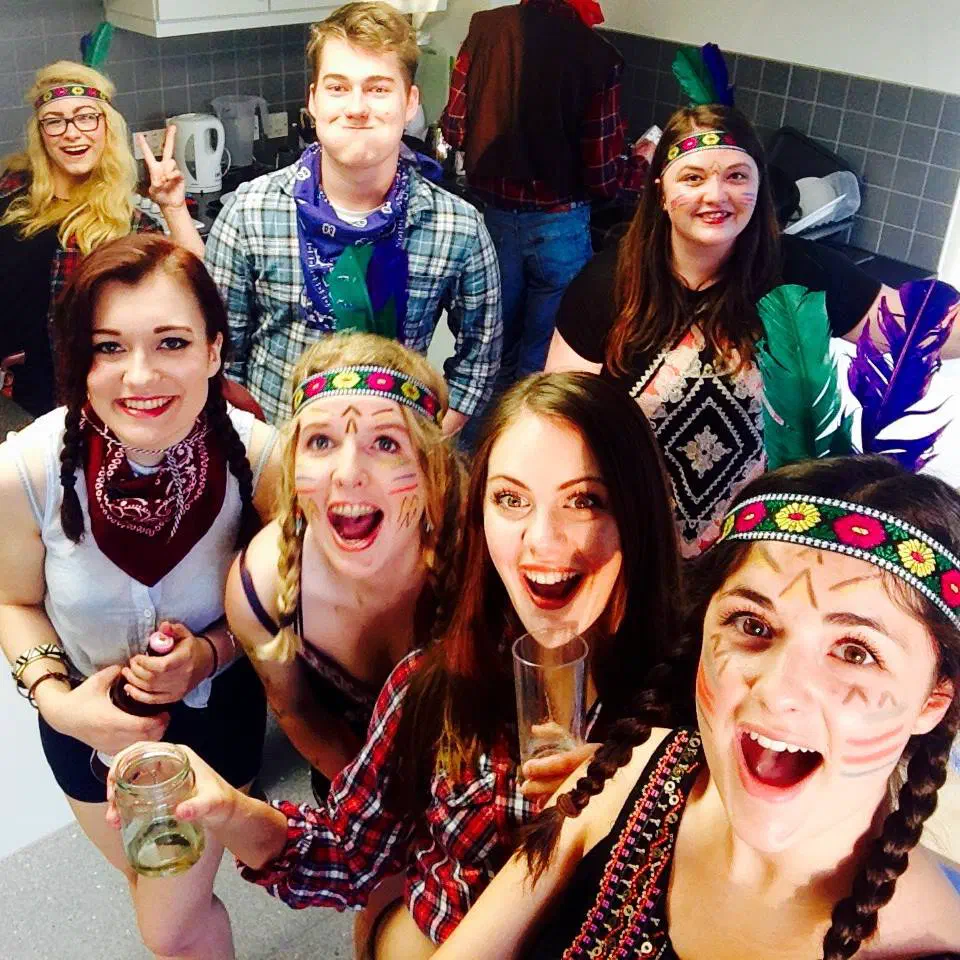 Me pre-drinking with friends