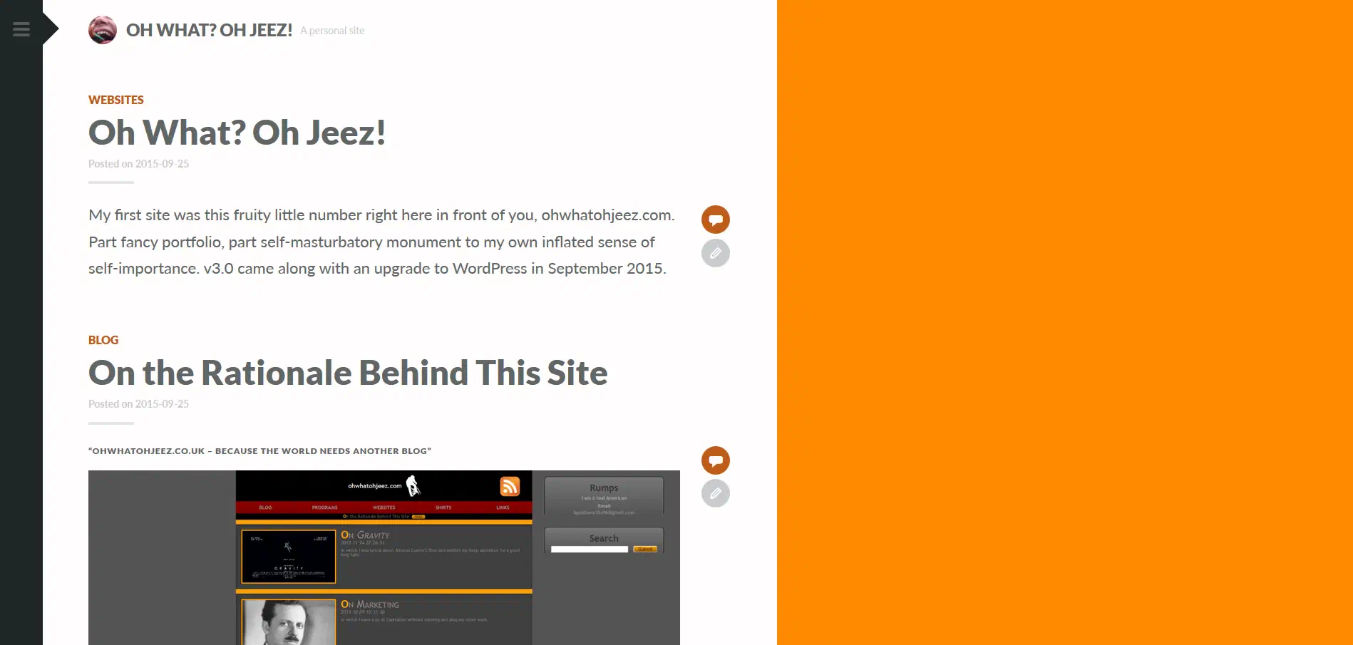 A screenshot of Oh What? Oh Jeez! 3.0