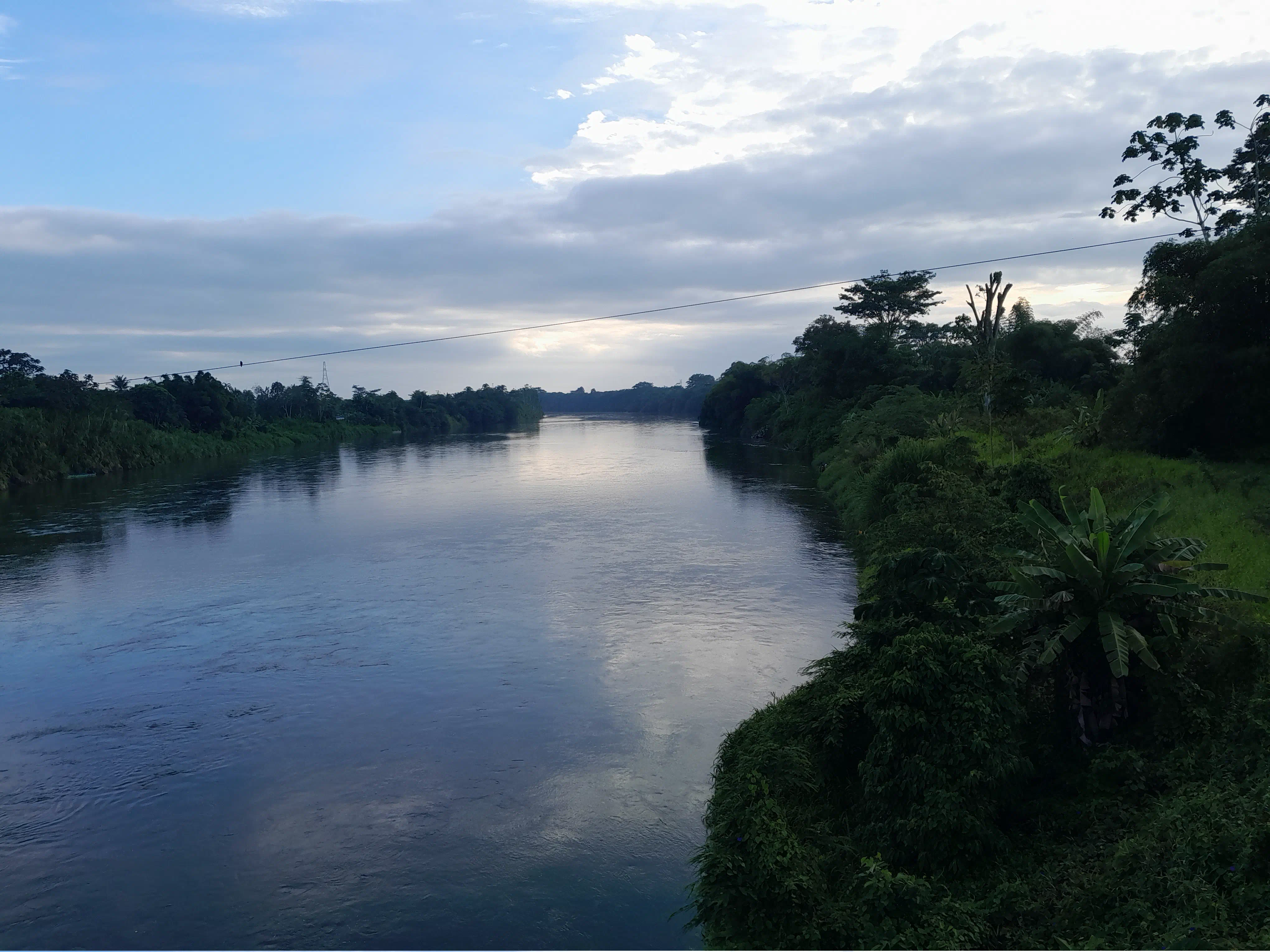 Looking down a river