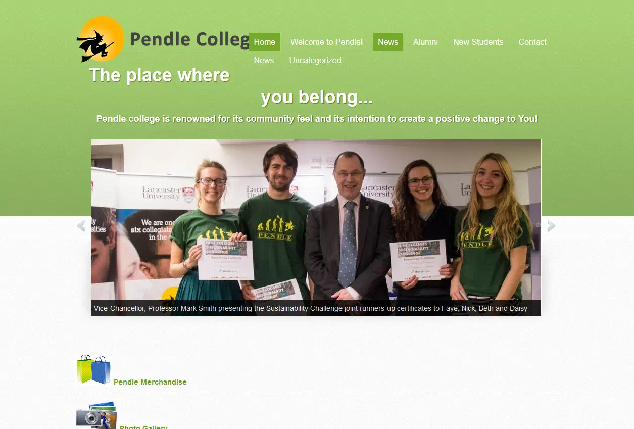 Old Pendle College homepage