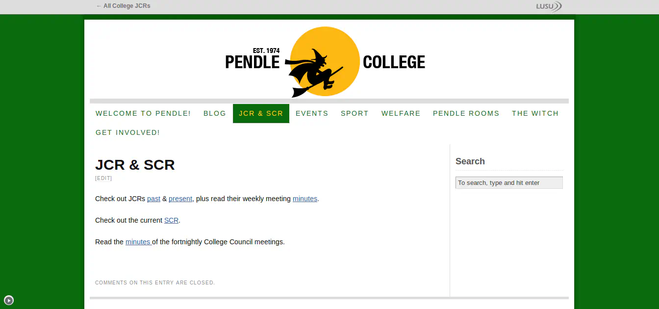 Old Pendle College JCR Web site