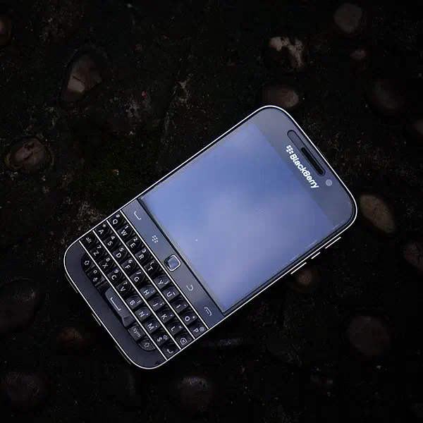 A BlackBerry Q20 smartphone