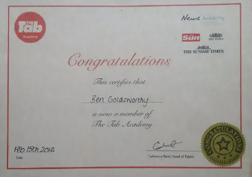 Certificate