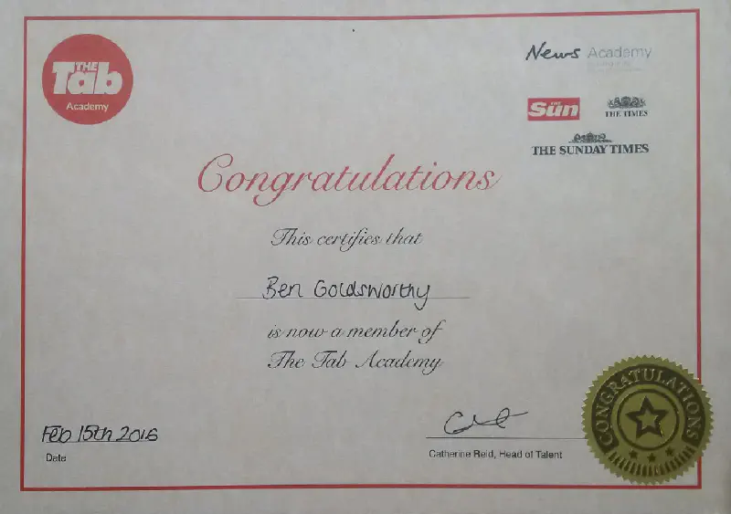 Certificate