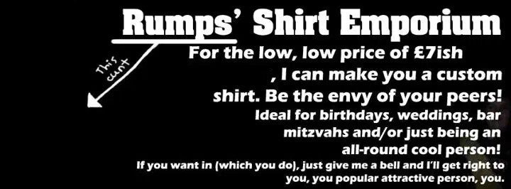 Rumps' Shirt Emporium advert