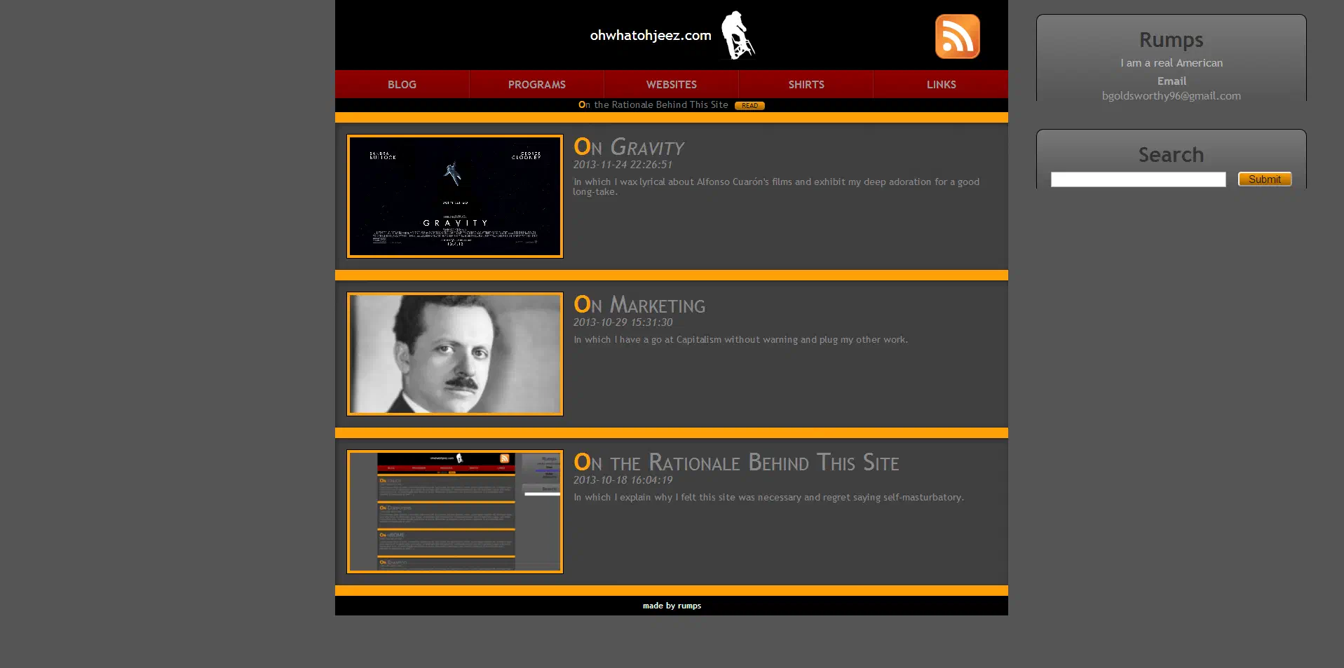 Oh What? Oh Jeez! 1.0 Web Site