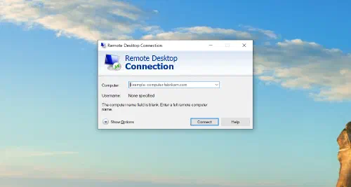 Remote Desktop Connection screenshot