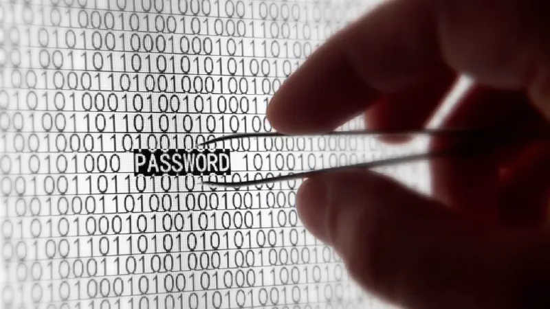 Person picking the word 'password' out of some text using tweezers