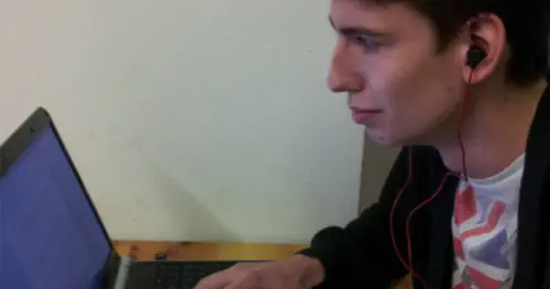 Man using laptop