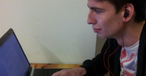 Man using laptop