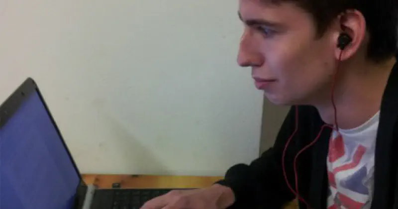 Man using laptop