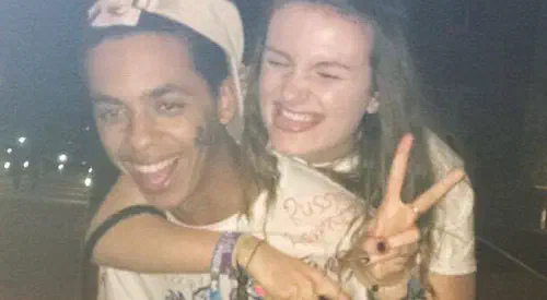 One student riding on another's back