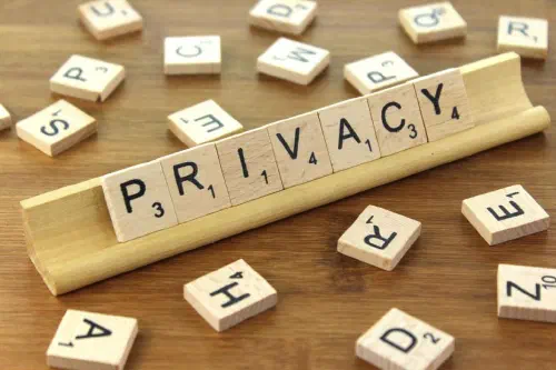 Scrabble tiles spelling out the word 'privacy'