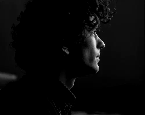 Man in black and white